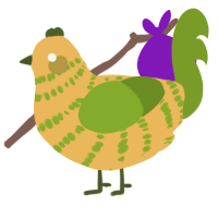 g, a honey and chartreuse chicken with a bar pattern