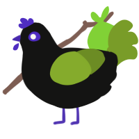 A black and chartreuse chicken