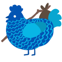 (unnamed), a ultramarine and cerulean chicken with a lace pattern
