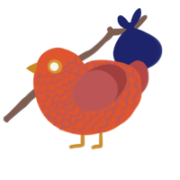 (unnamed), a vermilion and red chicken with a lace pattern