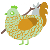 (unnamed), a gluppy and ochre chicken with a lace pattern