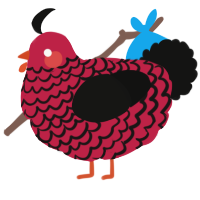 (unnamed), a crimson and black chicken with a lace pattern