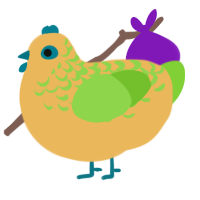 A honey and grass chicken with a half-lace pattern