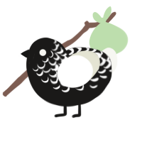 Nighttime, a sable and white chicken with a half-lace pattern
