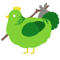 (unnamed), a grass and leaf chicken with a neck-band pattern