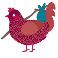 (unnamed), a maroon and red chicken with a double-lace pattern