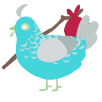 (unnamed), a aqua and silver chicken with a half-lace pattern