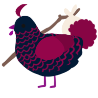 A tumblr and maroon chicken with a lace pattern