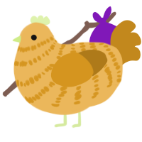 A honey and ochre chicken with a bar pattern