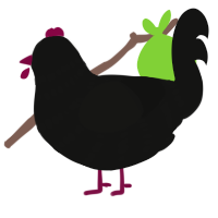 Keling, a black chicken with a bar pattern