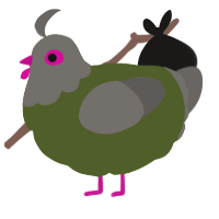 (unnamed), a olive and grey chicken with a head pattern