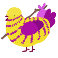(unnamed), a yellow and plum chicken with a bar pattern
