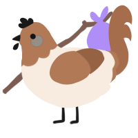 g, a cream and brown chicken with a head pattern