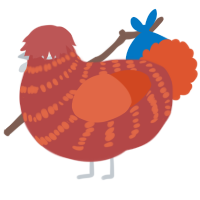 (unnamed), a red and vermilion chicken with a bar pattern