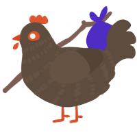 A bark chicken with a bar pattern