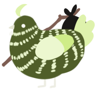 (unnamed), a olive and apple chicken with a bar pattern