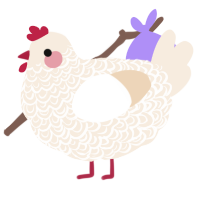 Cadburry, a cream chicken with a double-lace pattern