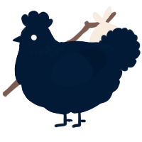 Creature, a tumblr chicken with a neck-speckle pattern