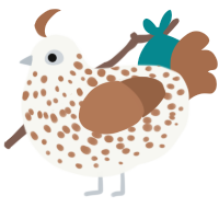 (unnamed), a white and brown chicken with a speckle pattern
