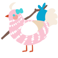 Circus Cookie, a rose and cream chicken with a bar pattern