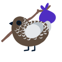 Choc, a bark and mist chicken with a half-lace pattern