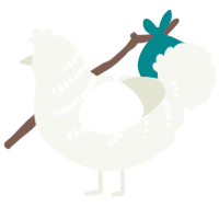 (unnamed), a white chicken with a half-bar pattern