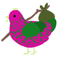 (unnamed), a fuchsia and leaf chicken with a speckle pattern