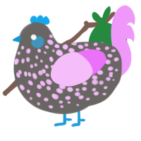 (unnamed), a grey and lavender chicken with a speckle pattern