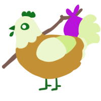 Shrek Questionmark, a gold and apple chicken with a head pattern