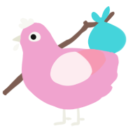 worm, a pink and rose chicken