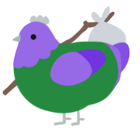 For Henbit, a viridian and blurple chicken with a head pattern