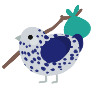 (unnamed), a mist and navy chicken with a speckle pattern