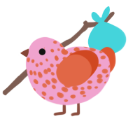 (unnamed), a pink and vermilion chicken with a speckle pattern