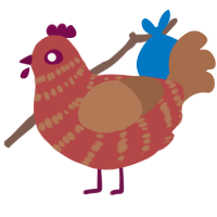 (unnamed), a red and brown chicken with a bar pattern