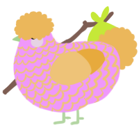 A lavender and honey chicken with a lace pattern
