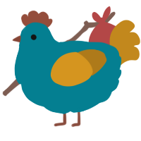 A sea and ochre chicken
