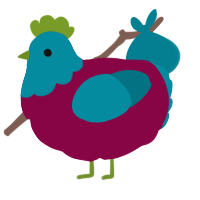 A maroon and sea chicken with a head pattern