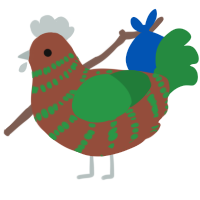 A russet and viridian chicken with a bar pattern