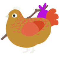 Bentley, a gold and vermilion chicken with a half-lace pattern