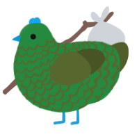 A viridian and olive chicken with a lace pattern