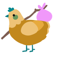 A ochre and honey chicken with a head pattern