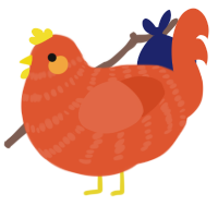 A vermilion chicken with a bar pattern