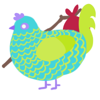 夢, a aqua and lime chicken with a lace pattern