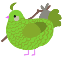 A grass and chartreuse chicken with a lace pattern
