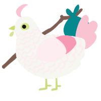 (unnamed), a white and rose chicken with a lace pattern
