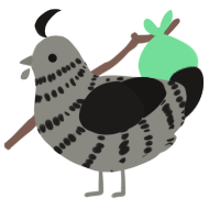 A ash and sable chicken with a bar pattern