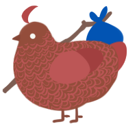 Rus red rus, a russet and red chicken with a double-lace pattern