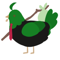 billie joe, a sable and leaf chicken with a head pattern