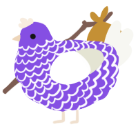 (unnamed), a blurple and white chicken with a lace pattern