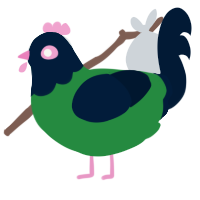(unnamed), a viridian and tumblr chicken with a head pattern